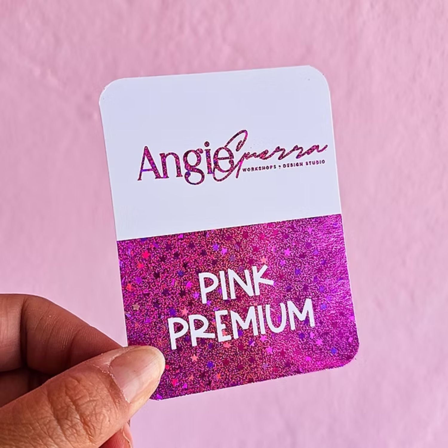 Foil Para Tinta Rosa Glitter Premium Holográfico 3m Foil Reactivo Angie Guerra