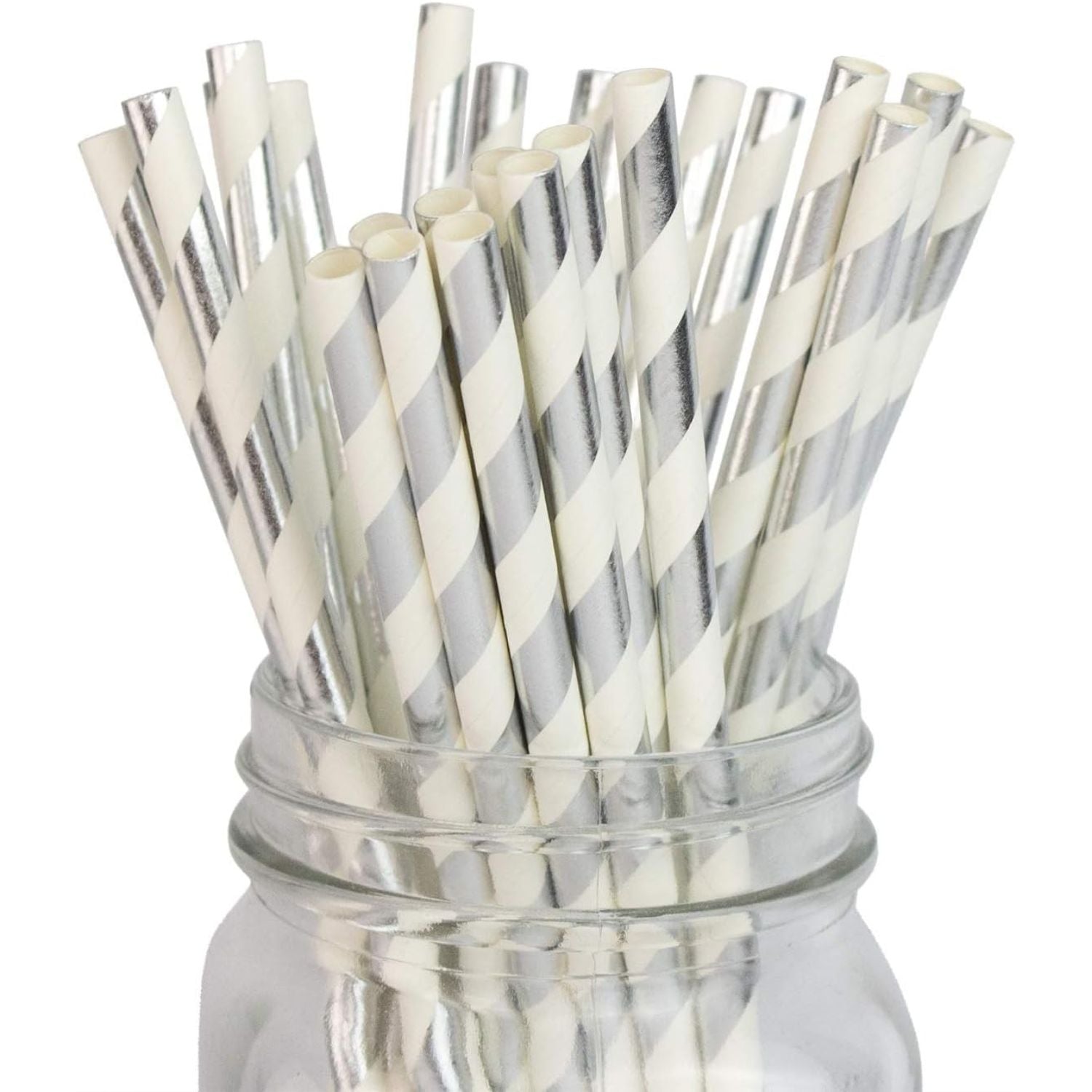 Paper Straws Silver / Popotes de Papel Decorativo Plateados Adornos / Embellishments American Crafts