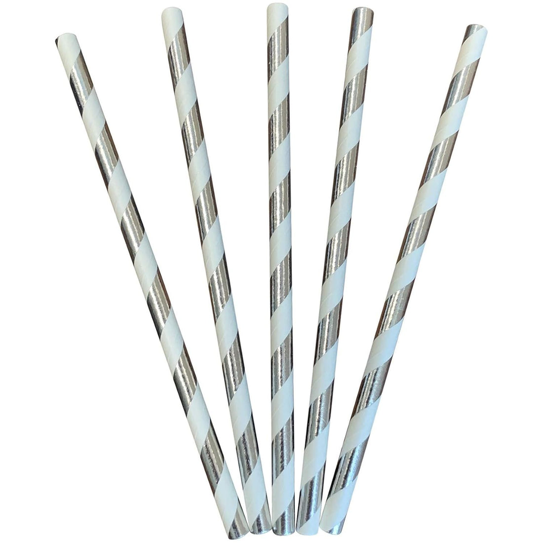 Paper Straws Silver / Popotes de Papel Decorativo Plateados Adornos / Embellishments American Crafts
