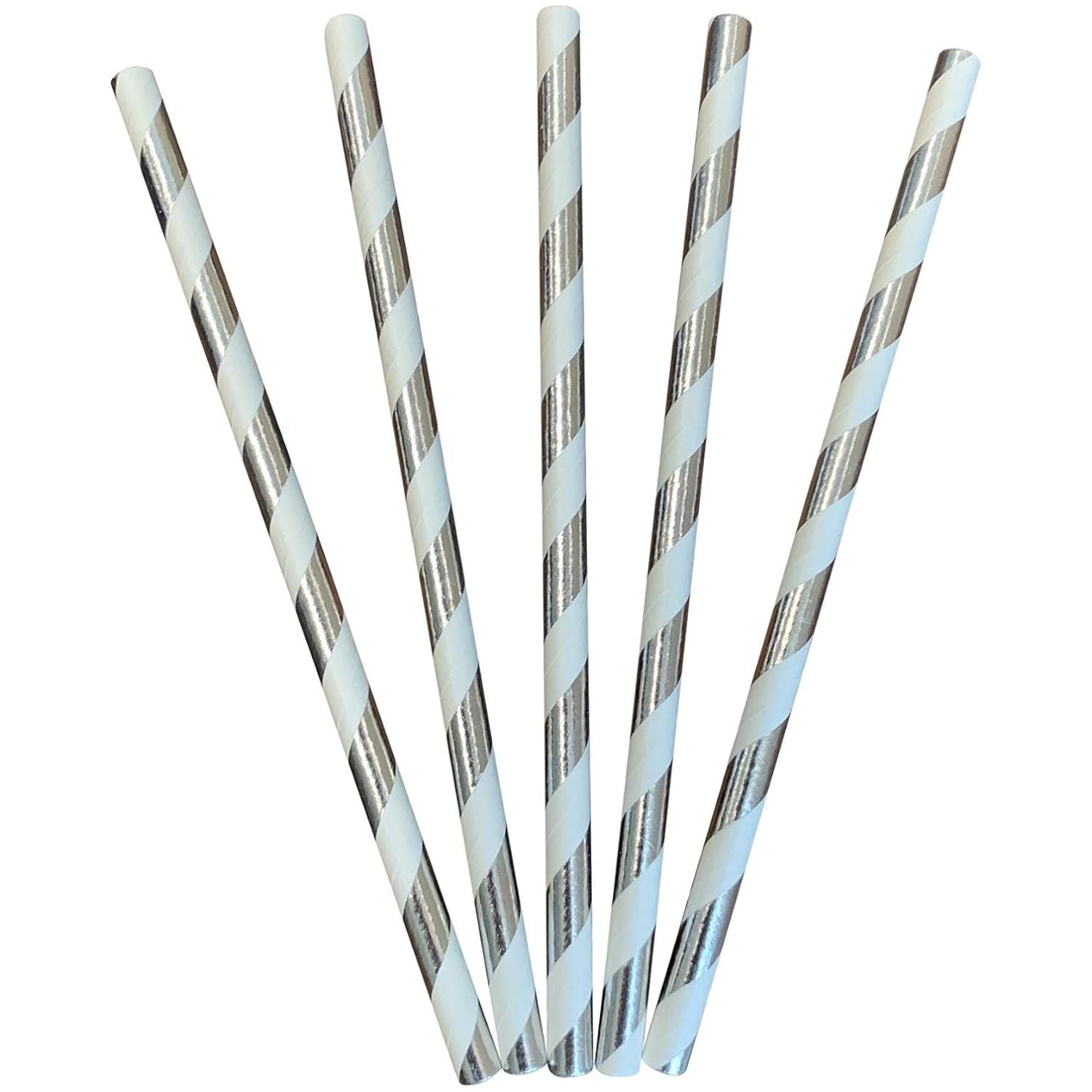 Paper Straws Silver / Popotes de Papel Decorativo Plateados Adornos / Embellishments American Crafts