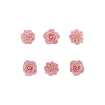 Pink Resin Flower Brads / Brads de Flores de Resina Rosa Adornos / Embellishments Bazzill