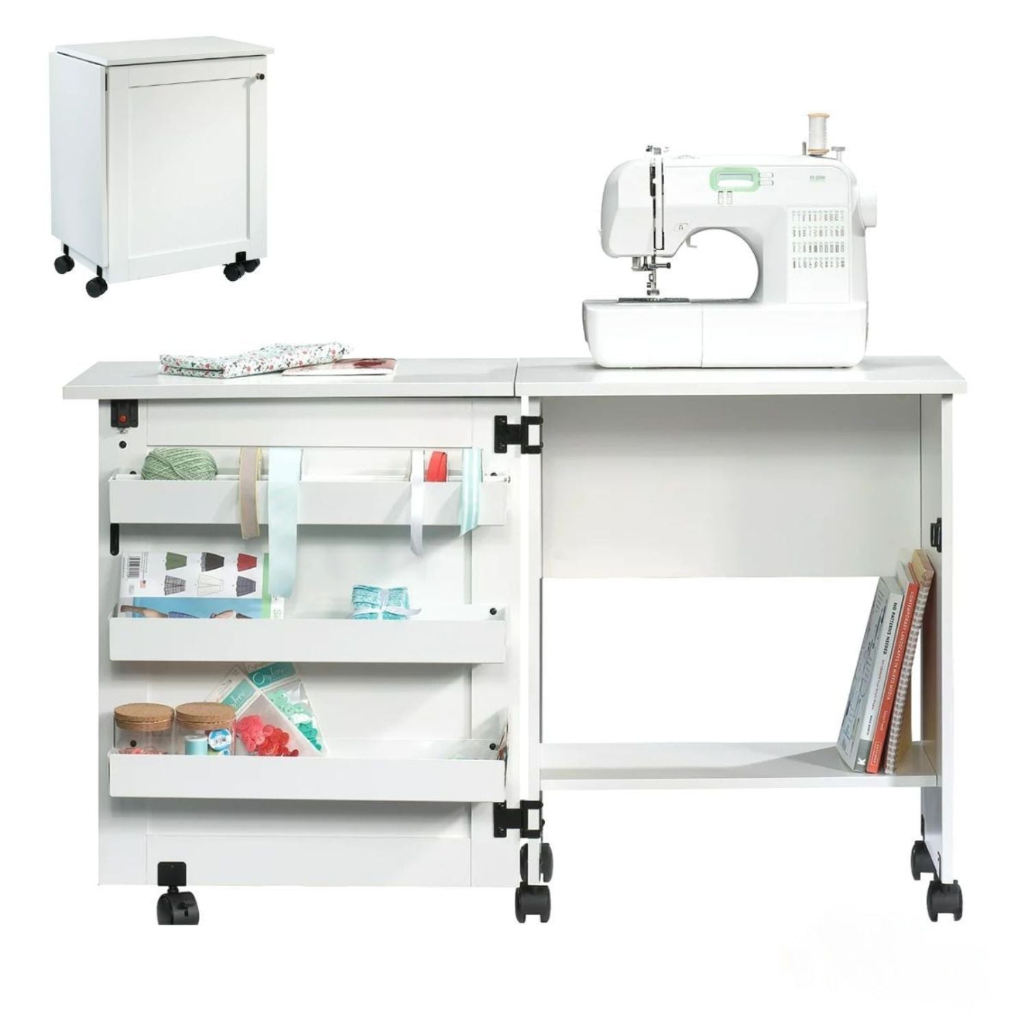 Rolling Sewing Cart Storage / Mueble para Manualidades con Ruedas Almacenamiento y Organización Sauder