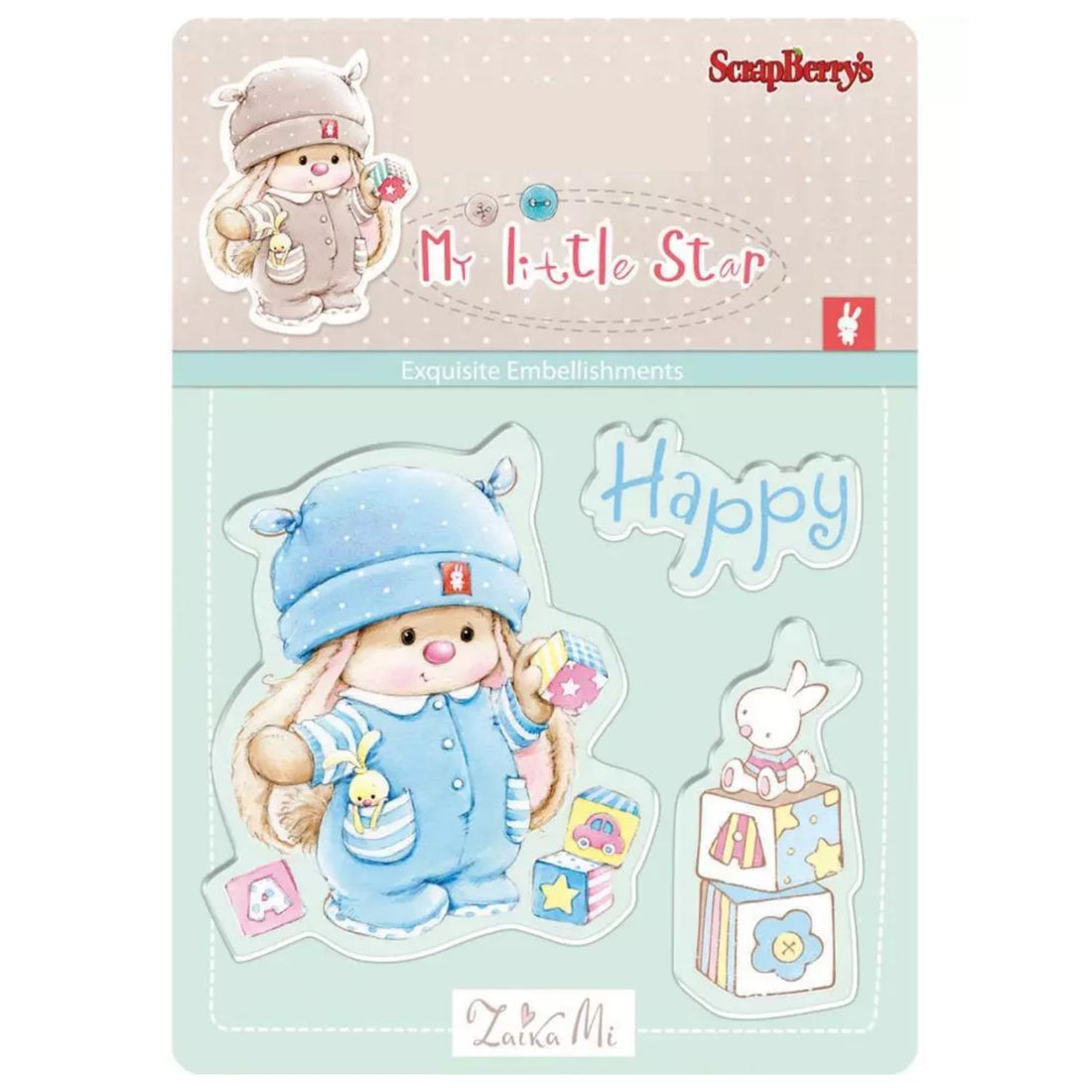 My Little Star Boy / Sellos de Polímero de Conejito Bebé Sellos Scrapberry&