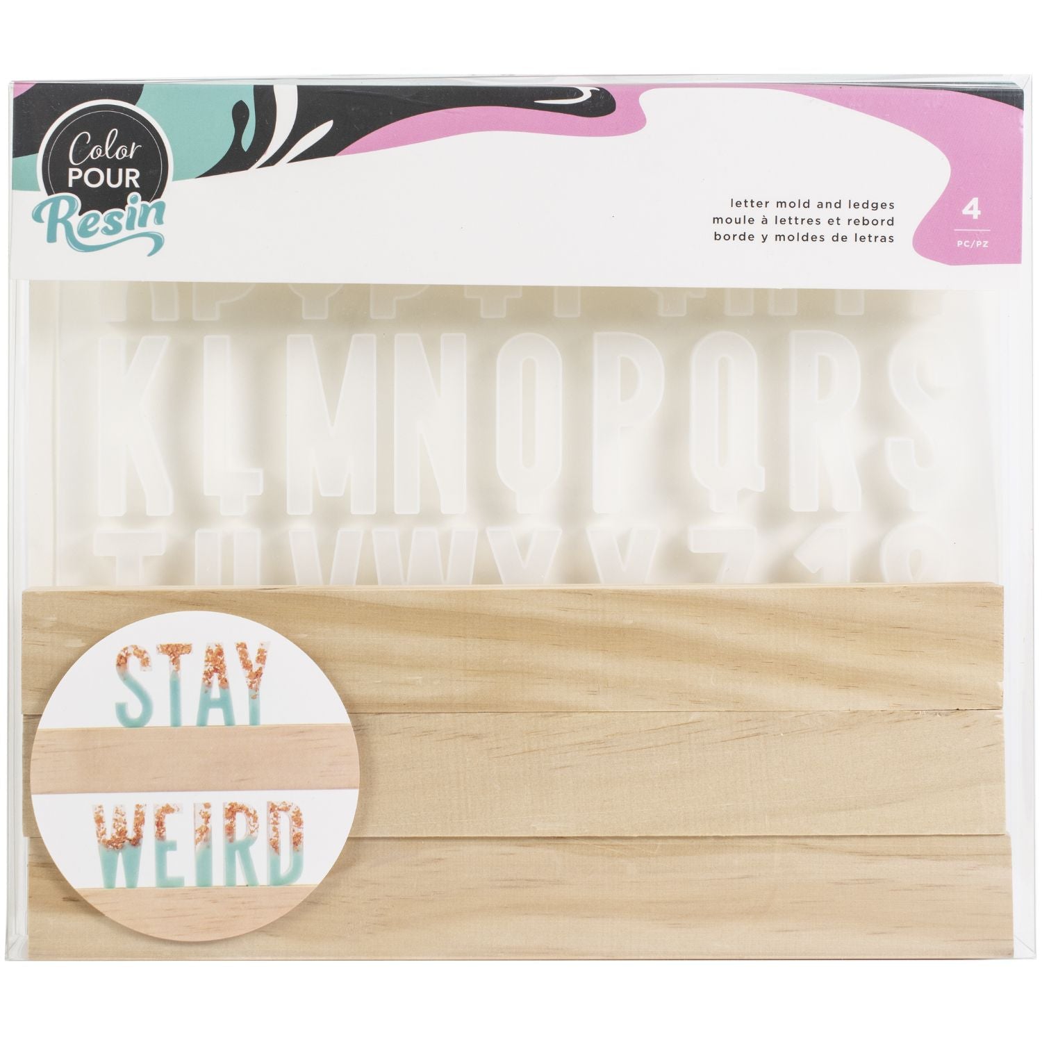 Color Pour Resin Letter Mold / Molde Alfabeto Mayúsculas Para Resina Resina Epóxica y Accesorios American Crafts