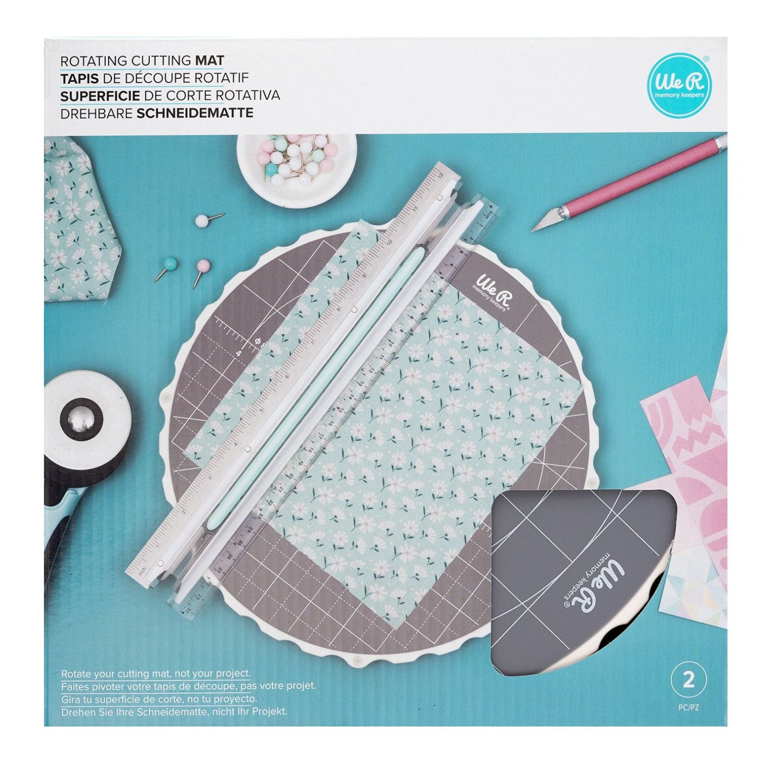 Rotating Platform &amp; Cutting Mat / Plataforma Giratoria y Tapete de Corte Circular Tapetes, Mats We R Memory Keepers