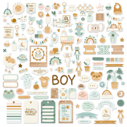 Baby Bloom Colection Chipboard Cuts / Recortes Aglomerado Niño Adornos / Embellishments Mintopía