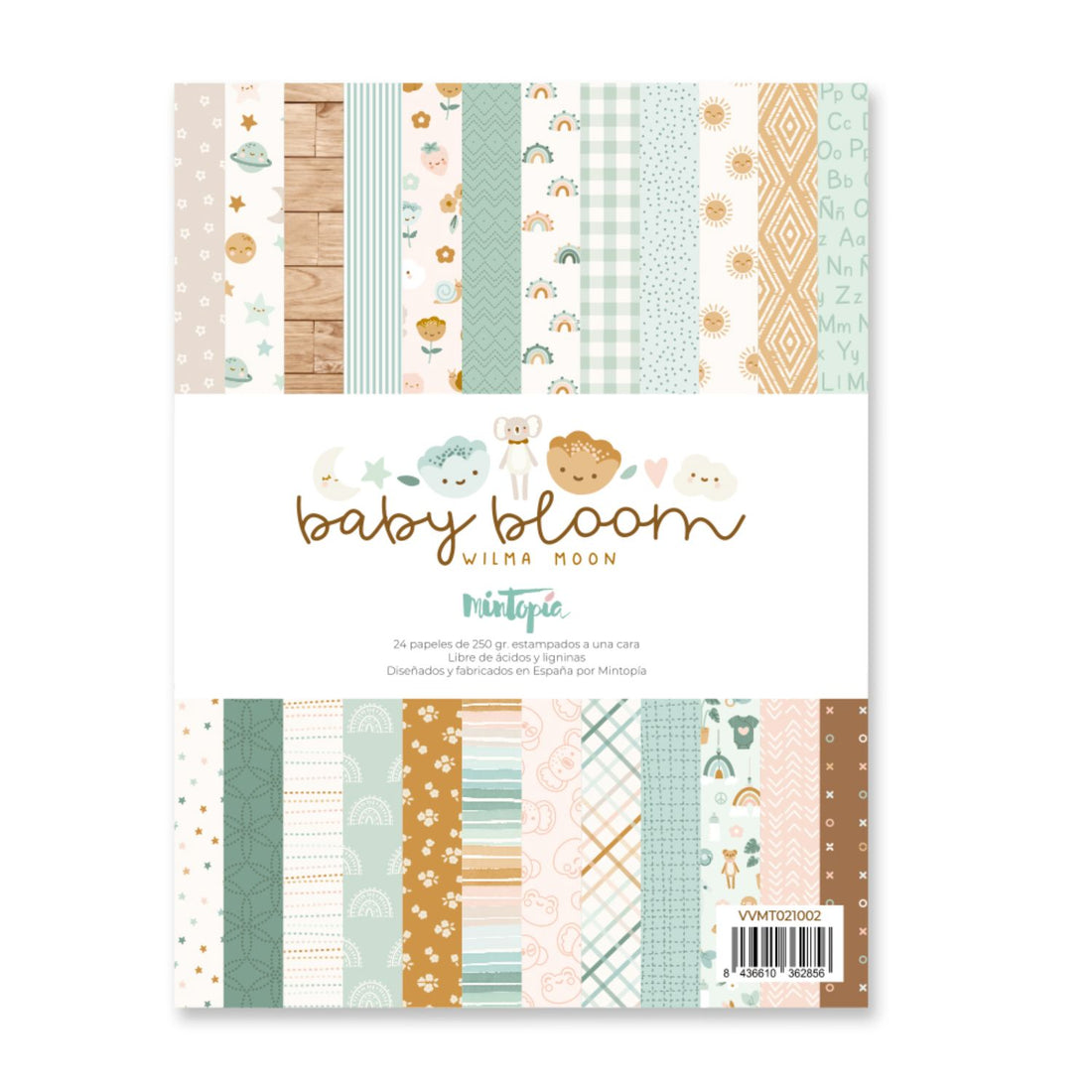 6x8" Block de Papel Estampado Baby Bloom Papel MintopÃa