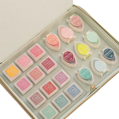 Estuche Caja de Cuero Vegano Deluxe Menta Organizadores Kimidori Colors