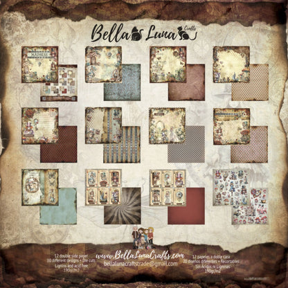 Paquete 12 Papeles Madness Recortables 8x8&quot; Papel Bellaluna Crafts