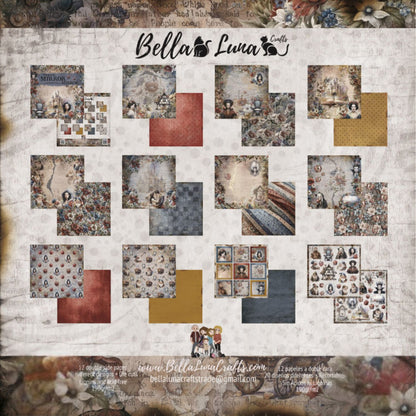 Paquete 12 Papeles Mirror Mirror Recortables 8x8&quot; Papel Bellaluna Crafts