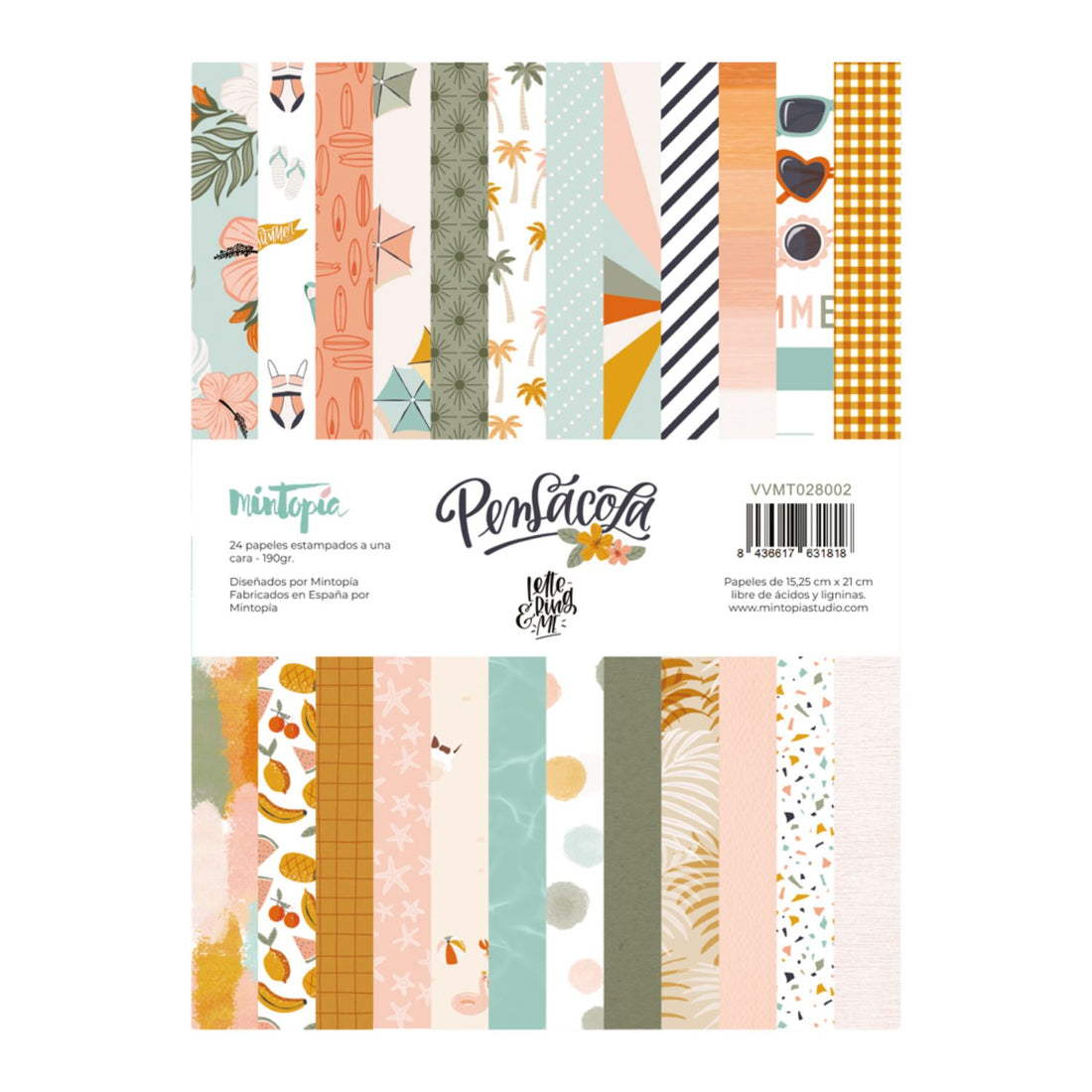 6x8&quot; Block de Papel Estampado Pensacola Papel Mintopía