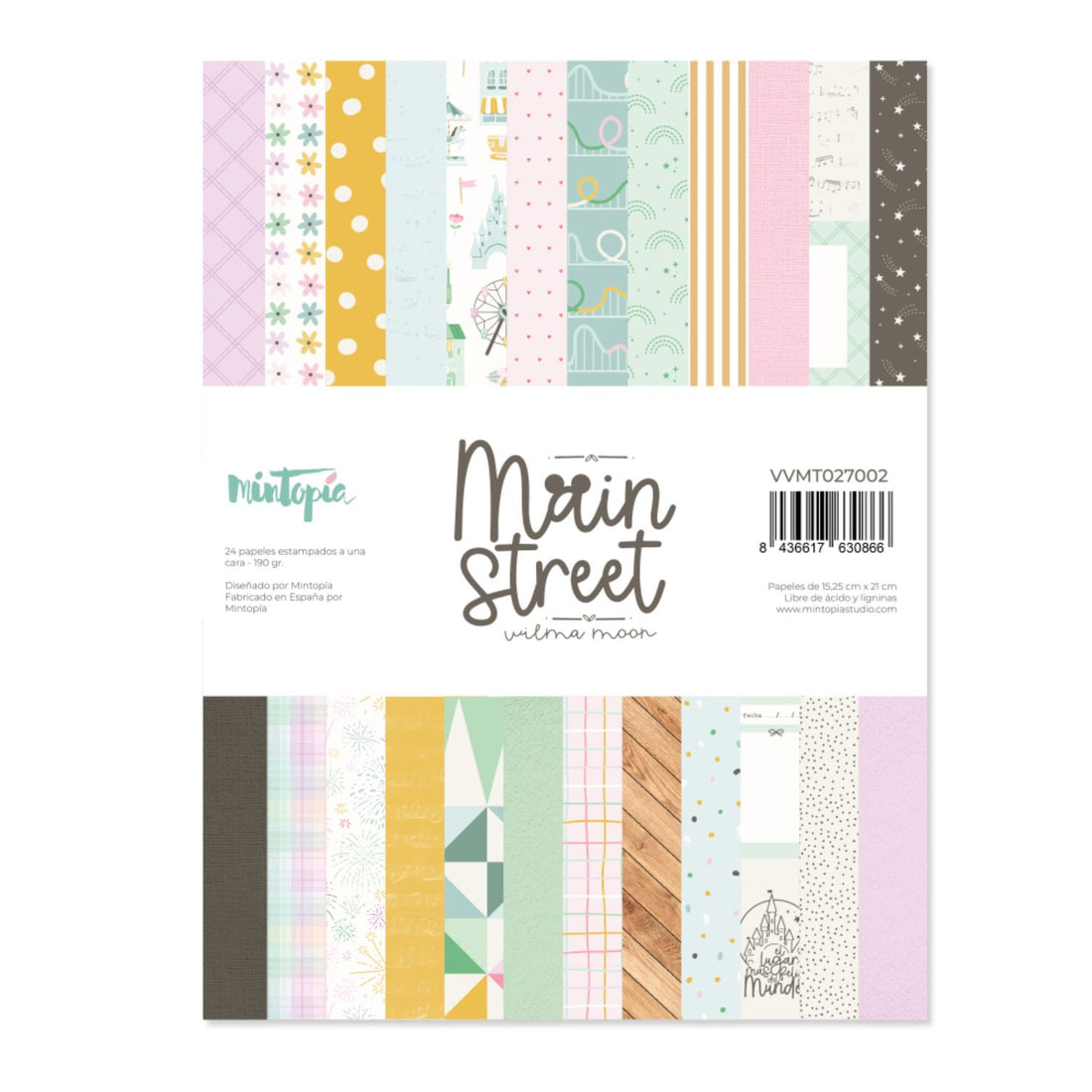 6x8&quot; Block de Papel Estampado Main Street Papel Mintopía