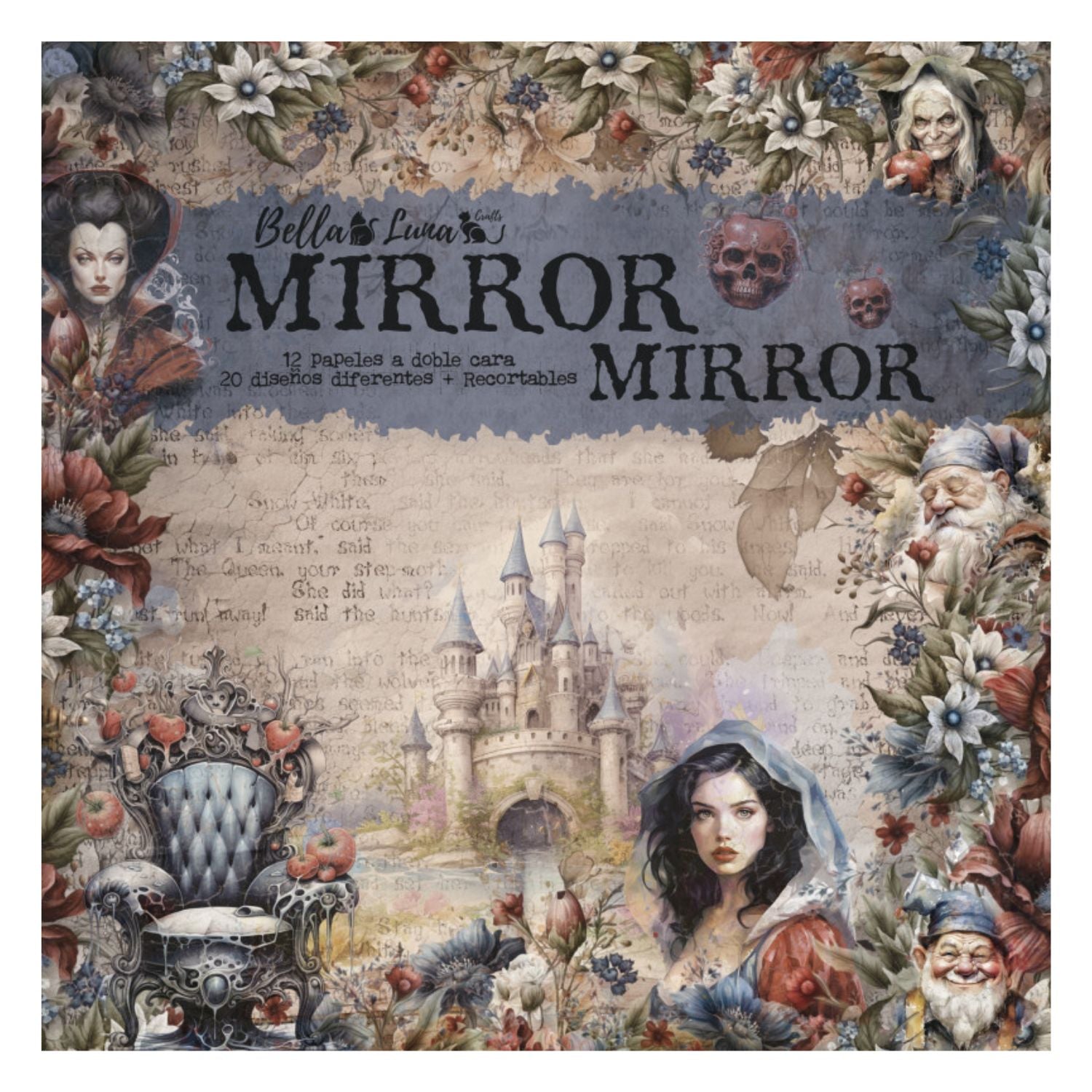Paquete 12 Papeles Mirror Mirror Recortables 8x8&quot; Papel Bellaluna Crafts