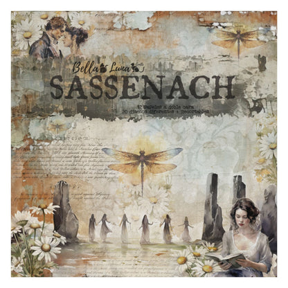 Paquete 12 Papeles Sassenach 8x8&quot; Papel Bellaluna Crafts