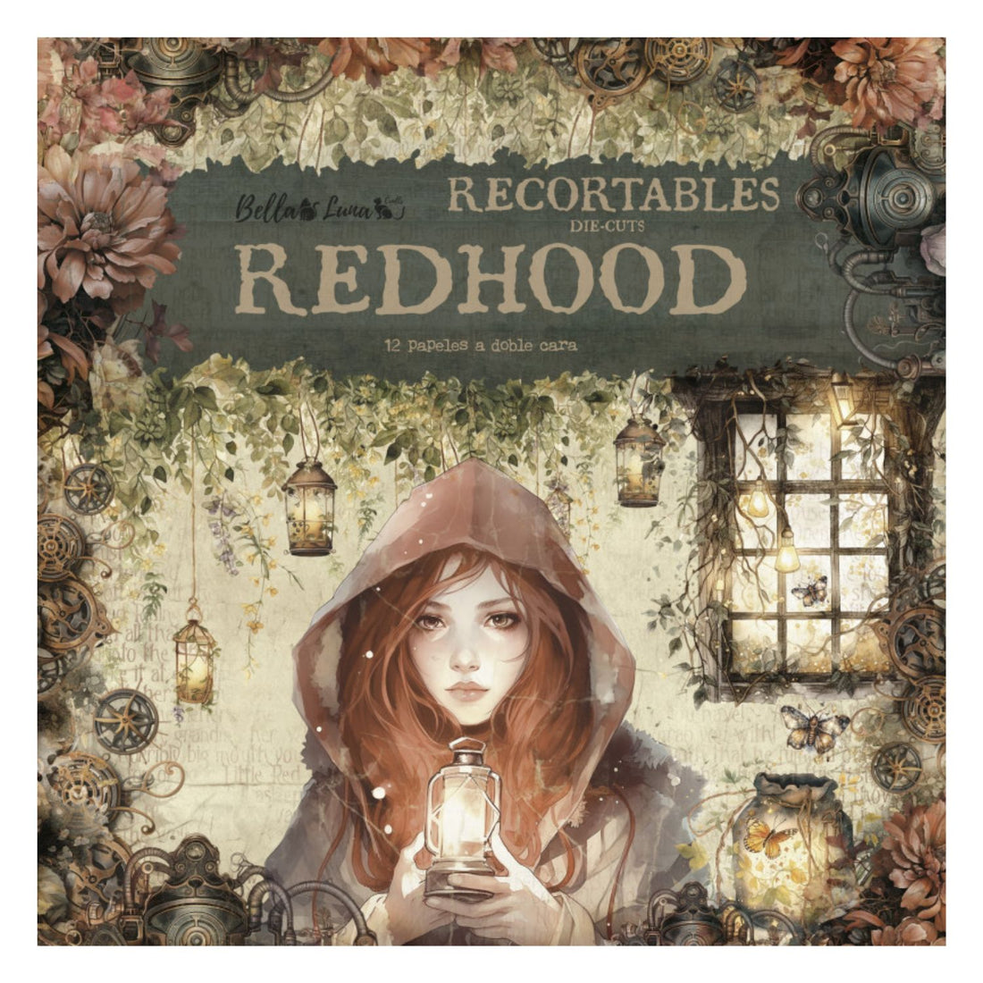 Paquete 12 Papeles Caperucita Roja Recortes 8x8&quot; Papel Bellaluna Crafts