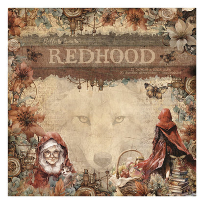 Paquete 12 Papeles Caperucita Roja 8x8&quot; Papel Bellaluna Crafts