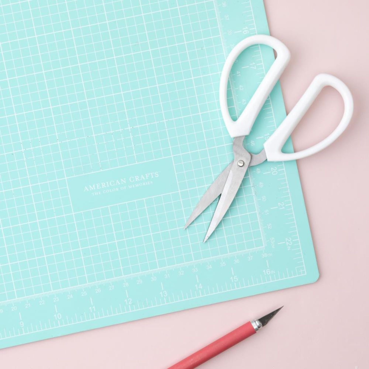 Double-Sided Self-Healing Cutting Mat 17x23 In / Tapete De Corte Autoreparador Turquesa Tapetes, Mats American Crafts