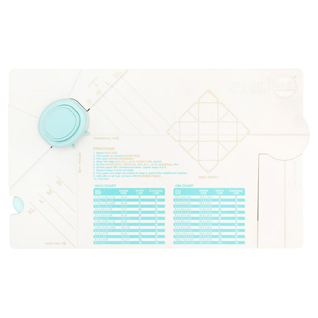 Gift Box Punch Board / Tabla para Crear Cajitas Cuadradas Herramientas We R Memory Keepers