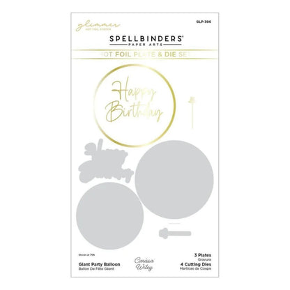 Glimmer Giant Party Balloon Hot Foil Plate &amp; Die Set / Suaje Globo Gigante Fiesta Corte Dados de Corte / Suajes / Troqueles Spellbinders