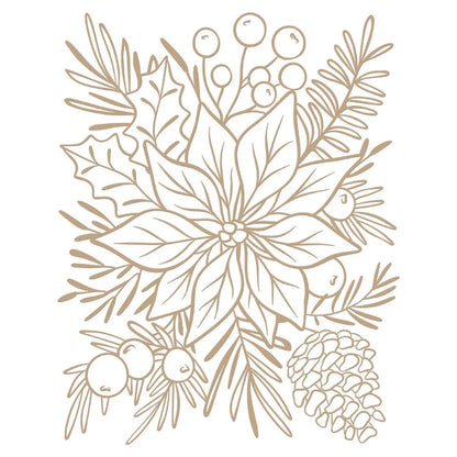 Full Bloom Poinsettia Hot Foil Plate &amp; Stencil Bundle / Suaje Plantillas Nochebuena Corte Dados de Corte / Suajes / Troqueles Spellbinders