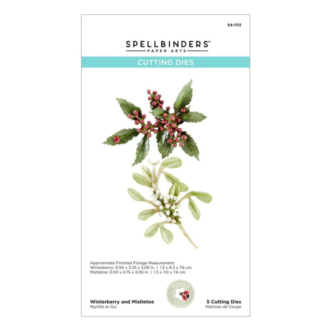 Winterberry & Mistletoe Etched Dies / Suaje Grabado Muérdago Y Bayas Invernales Dados de Corte / Suajes / Troqueles Spellbinders