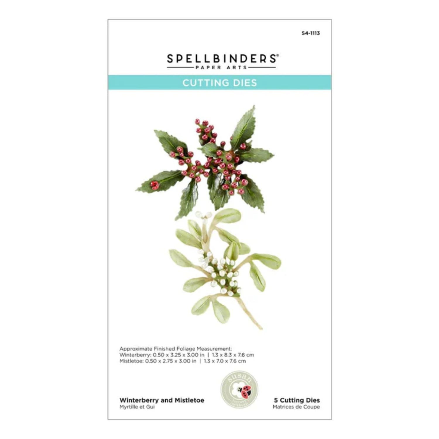 Winterberry &amp; Mistletoe Etched Dies / Suaje Grabado Muérdago Y Bayas Invernales Dados de Corte / Suajes / Troqueles Spellbinders