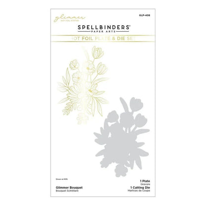 Glimmer Bouquet Hot Foil Plate &amp; Die Set / Suaje Y Placas Ramo Brillante Dados de Corte / Suajes / Troqueles Spellbinders