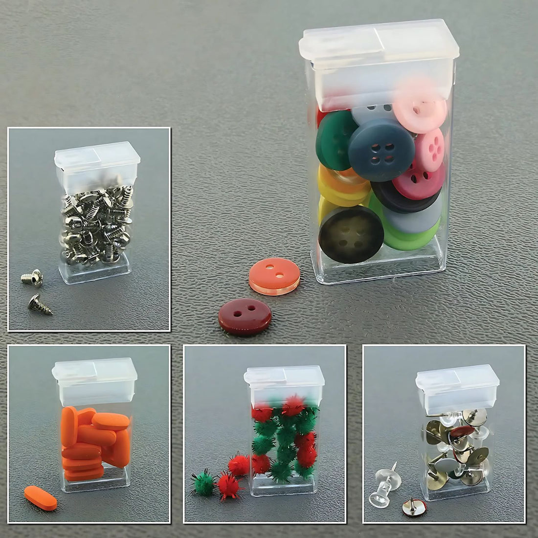 Small Storage Container With Flip / 5 Botecitos Con Tapa Almacenamiento y Organización Bead Smith