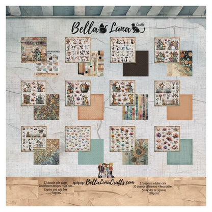 Paquete 12 Papeles Crazy Pets Cut Outs 8x8&quot; Papel Bellaluna Crafts