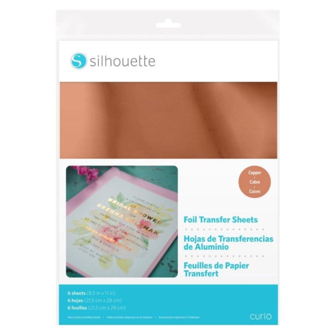 Foil Transfer Sheets Copper 8.5 x 11&quot; / Foil de Transferencia Cobre Foil Silhouette