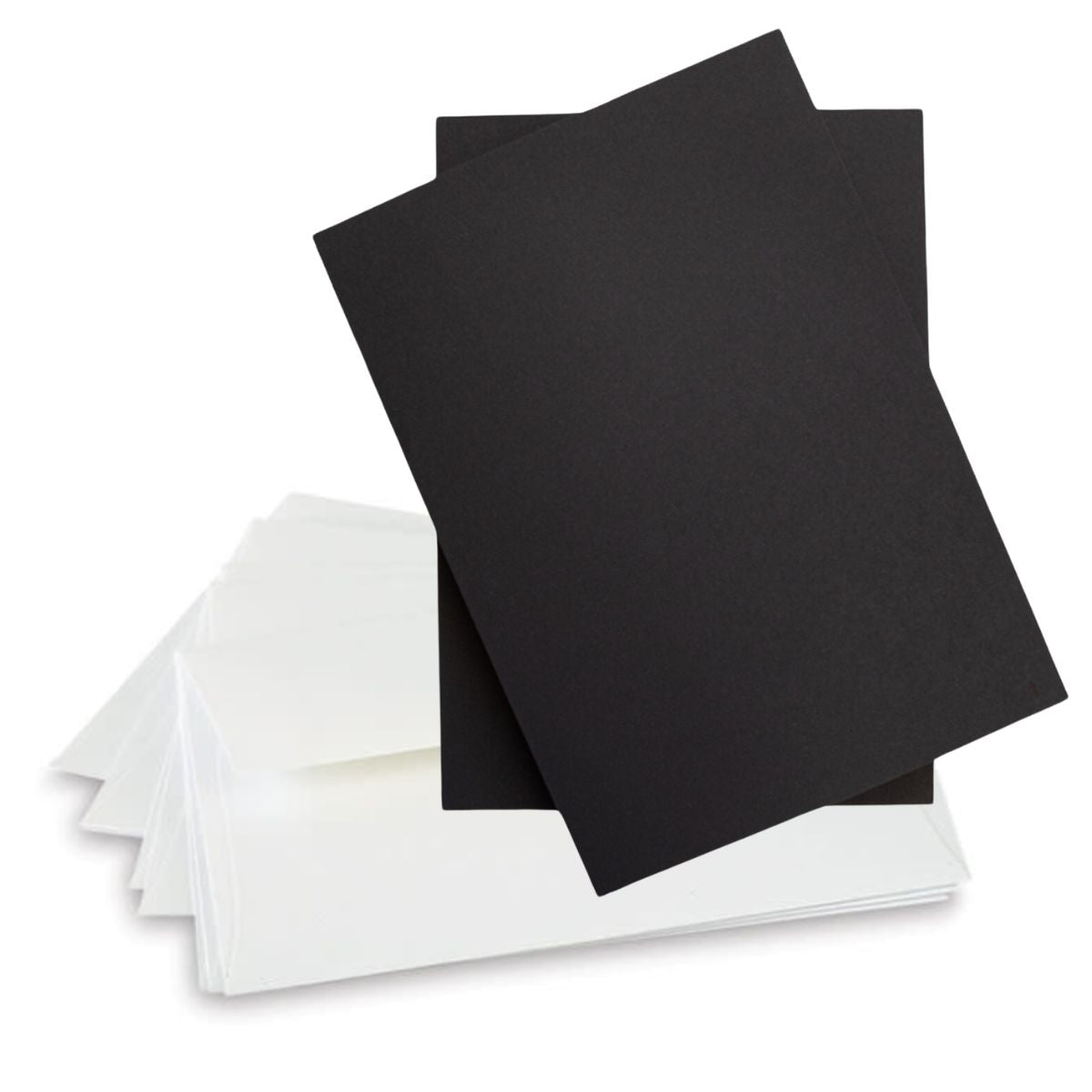 A5 Cards / 12 Tarjetas Color Negro con Sobres