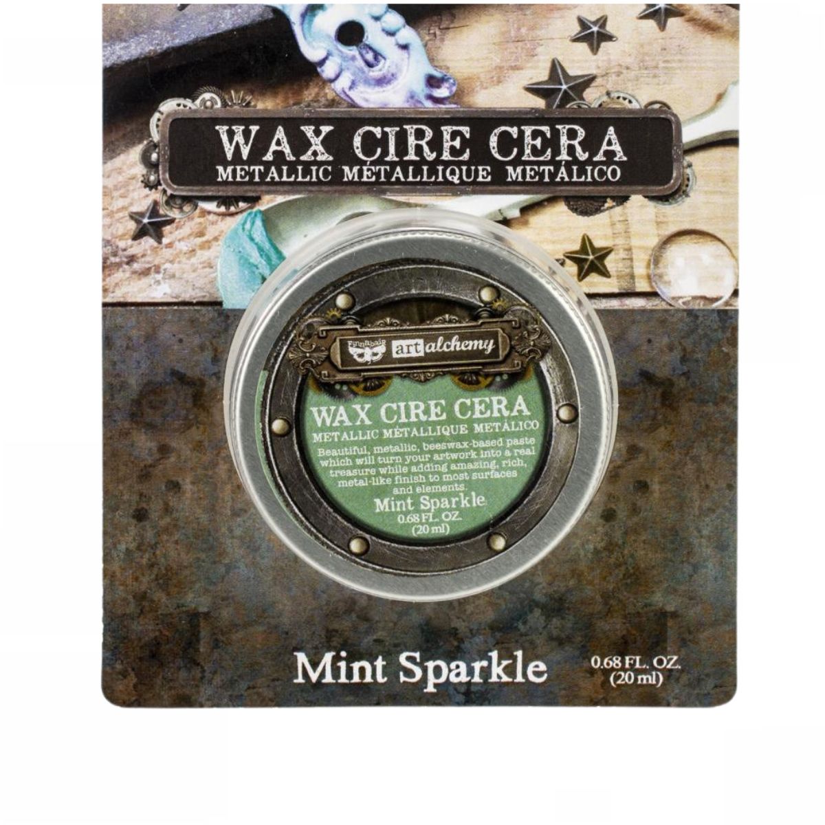 Finnabair Art Alchemy Metallique Wax Mint Sparkle / Pintura en Cera Menta Pintura y Medios Mixtos Prima Marketing
