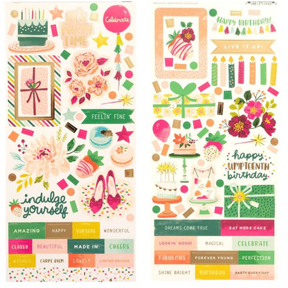 And Many More Cardstock Stickers / Estampas de Carton Stickers Pink Paislee