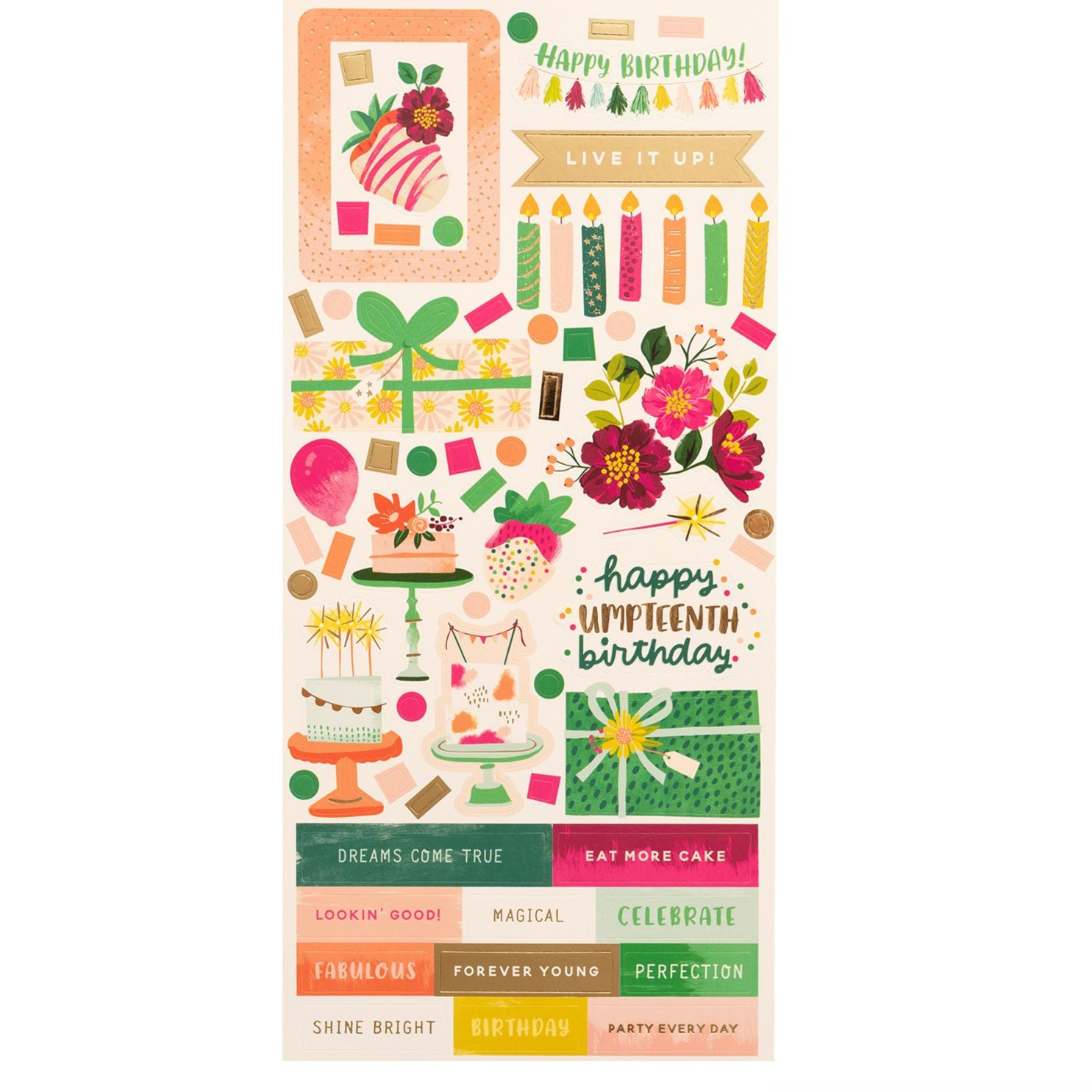 And Many More Cardstock Stickers / Estampas de Carton Stickers Pink Paislee