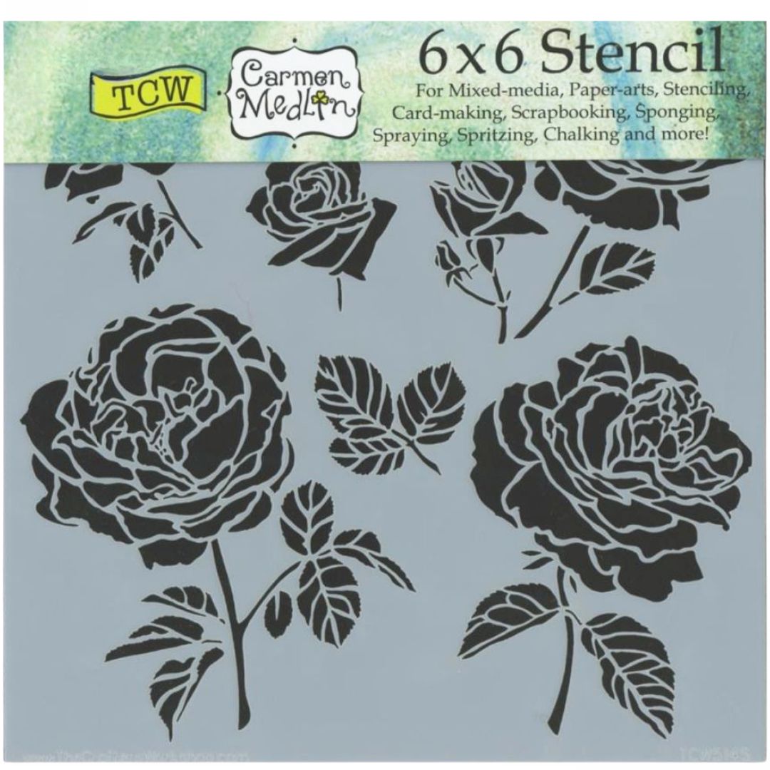 Cabbage Roses Stencil/ Esténcil Rosas Esténciles / Plantillas The Crafters Workshop