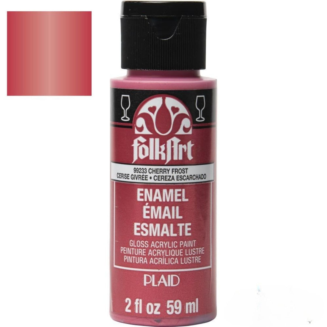 Enamel Paint Metallic Cherry Frost / Pintura de Esmalte Metálica Cereza Esmaltes Folk Art