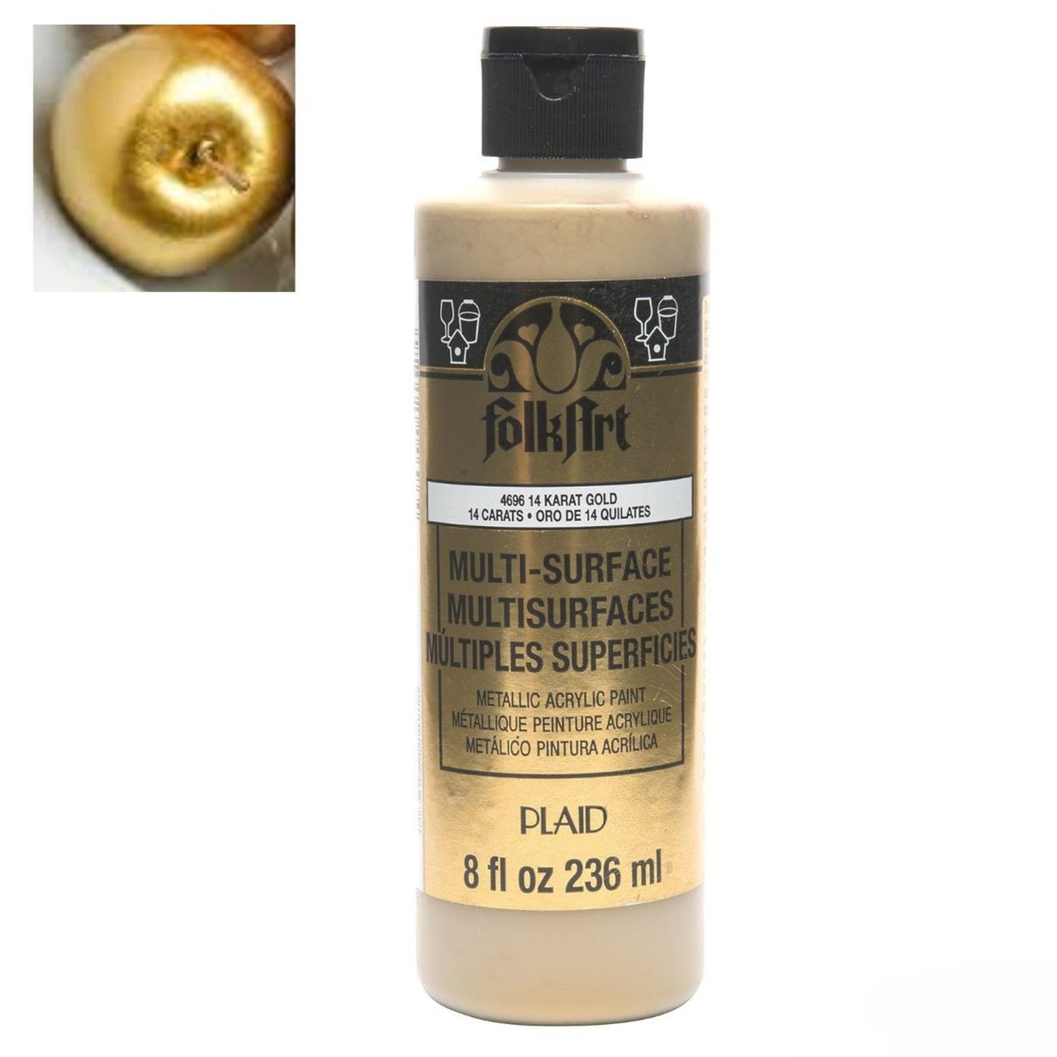 Multi-Surface Paint 14K Gold / Pintura Multisuperficie Oro 14K Acrìlicos Folk Art