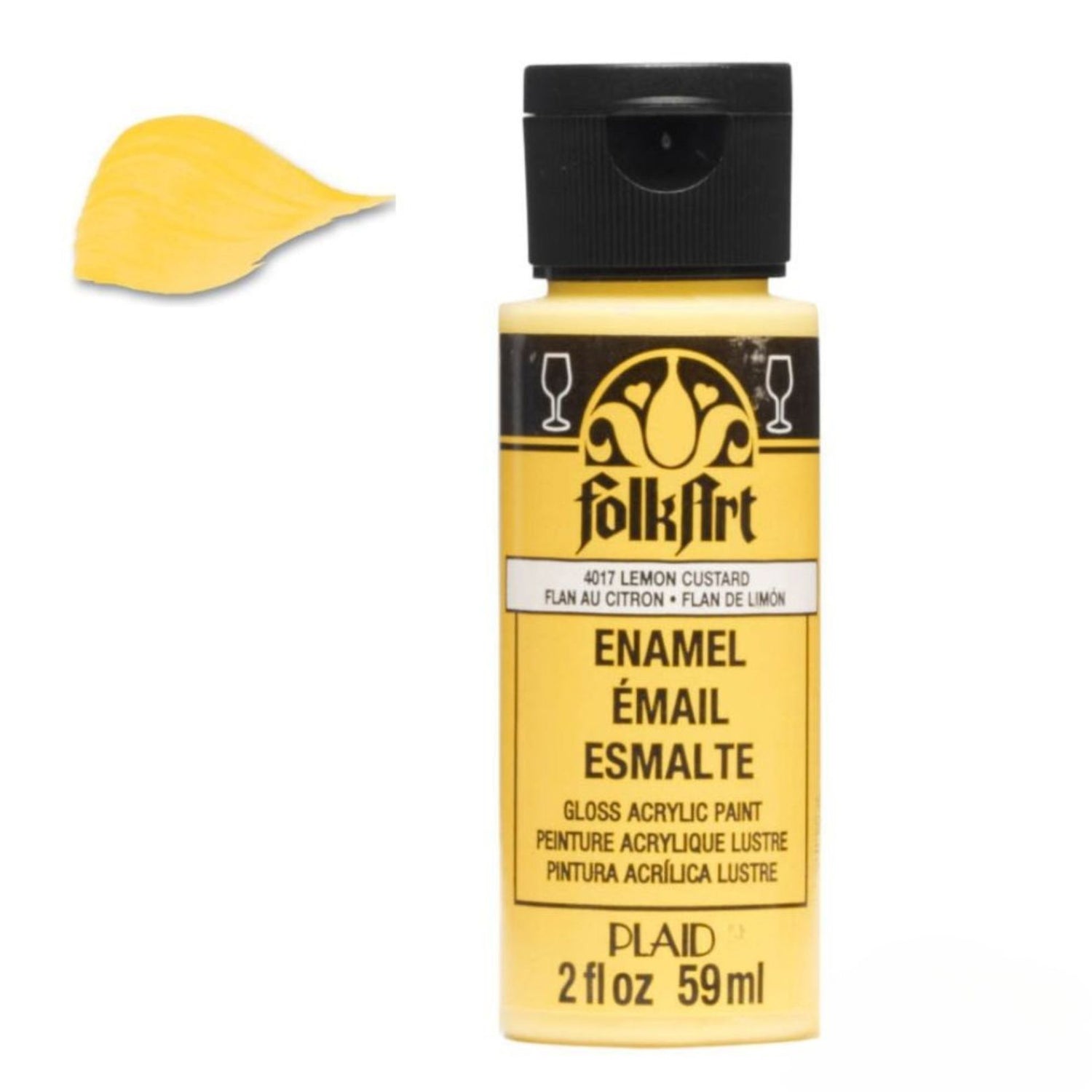 Enamel Paint Lemon Custard / Pintura de Esmalte Amarillo Esmaltes Folk Art