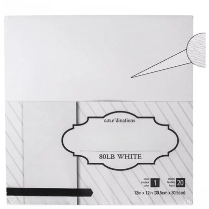 Value Pack Cardstock / Block de Cartulina Blanca Texturizada 12&quot; Papel American Crafts