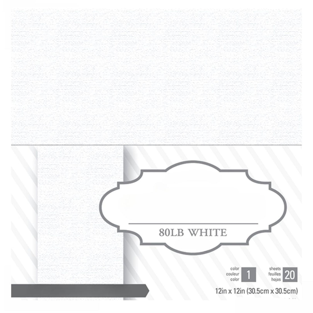 Value Pack Cardstock / Block de Cartulina Blanca Texturizada 12" Papel American Crafts