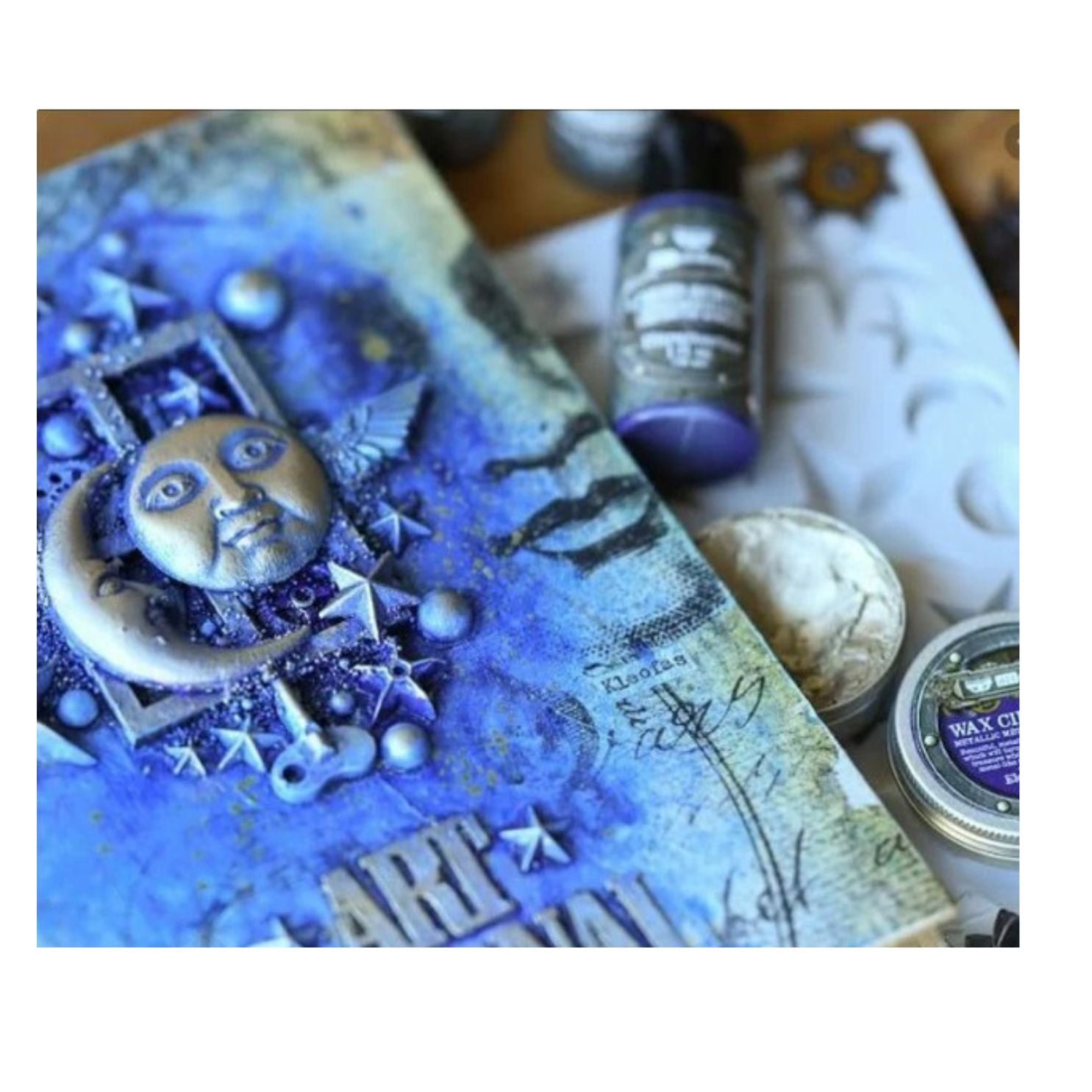 Finnabair Art Alchemy Metallique Wax Old Denim / Pintura en Cera Metálica Azul Pintura y Medios Mixtos Prima Marketing