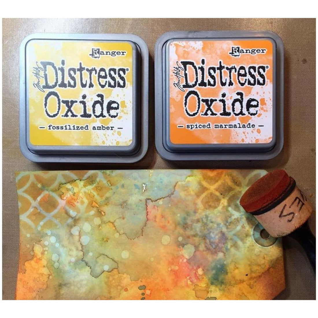 Tim Holtz Distress Oxide Cracked Pistachio / Cojin de Tinta Efecto Oxidado Pistache Tintas Ranger
