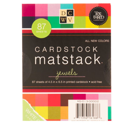 Single-Sided Mat Stack Jewels / Block de Cartulina Multicolor 4.5&quot; Papel DCWV