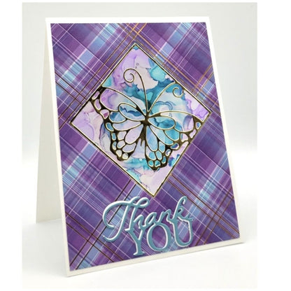 Madras Plaid Blue &amp; Violet 6&quot; / Block de Cartulina Tartán Azul y Violeta Papel Memory Box