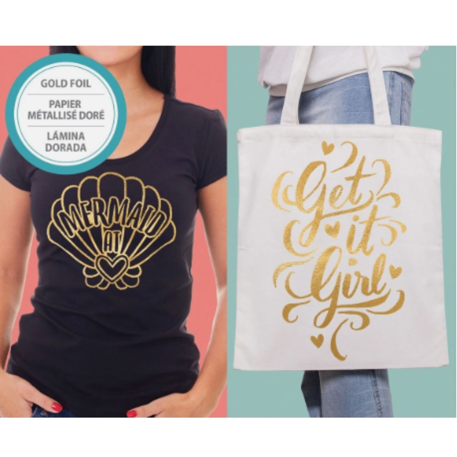 Easy Image Foil Transfer Kit Gold / Hojas de Foil Para Tela Doradas Foil Jolee&