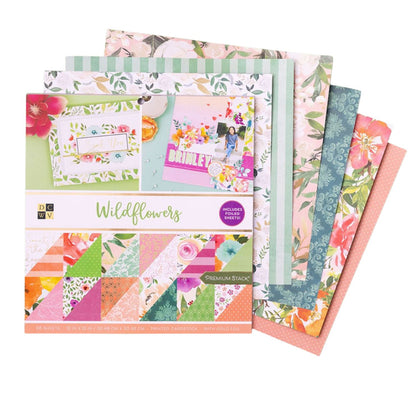 Wildflowers Gold Foil Cardstock 12" / Block de Cartulina Flores Salvajes Papel DCWV