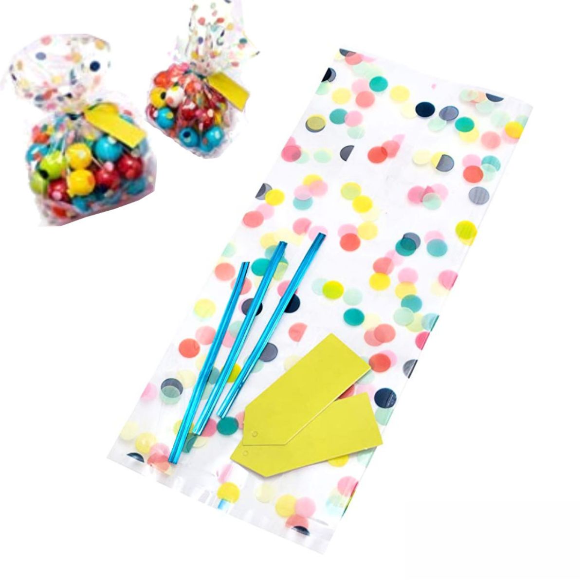 Party Treat Bag Kit / Kit de 18 Bolsas Confetti Bolsas Homemade with Love