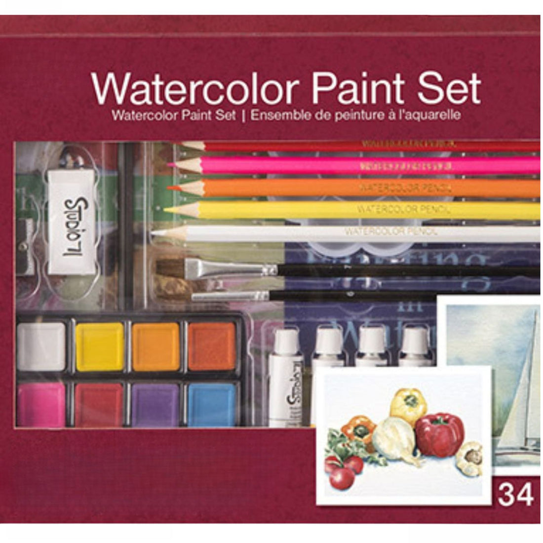 Watercolor Paint Set / Kit de Acuarelas 34 piezas Acuarela Studio 71