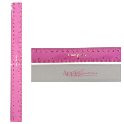 Plastic Ruler / Regla De Plástico Rosa Borradores y Reglas Angie Guerra