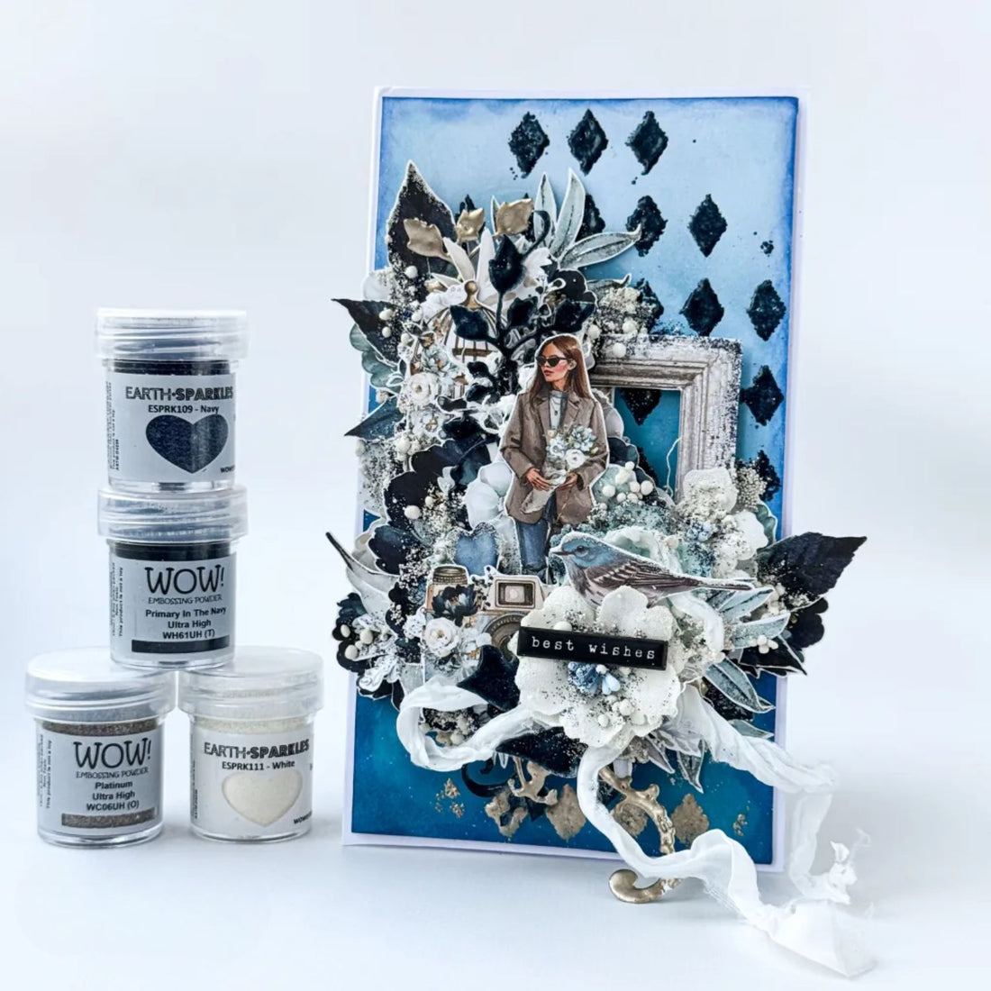 Earth Sparkles Glitter / Polvo Brillantina Blanca Biodegradable Polvos de Embossing Wow!